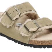 Birskenstock Arizona Shearling Suede Leather 1028226 Taupe