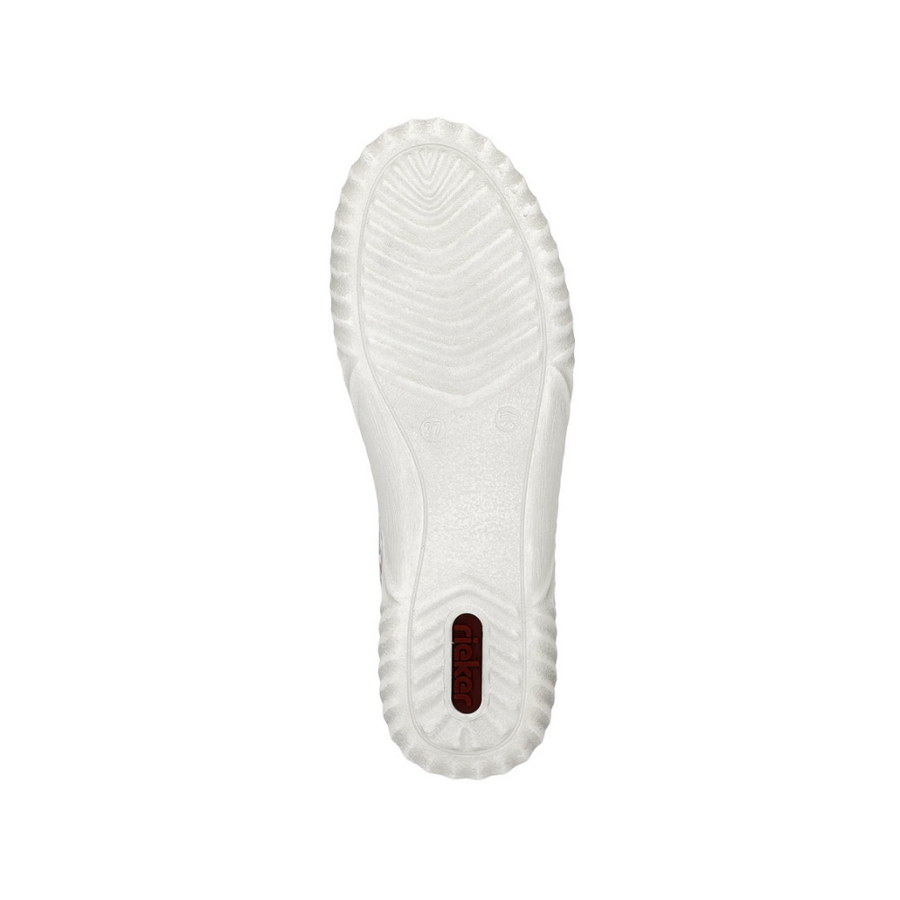 Rieker Lace Zip Shoe N0900-White Multi